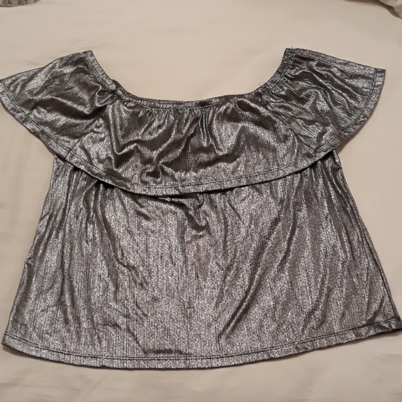 Adam Levine Collection Tops - Adam Levine silver crop top